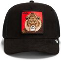 gorra-trucker-negra-y-roja-leon-re-leone-rosso-microsuede-king-the-farm-de-goorin-bros