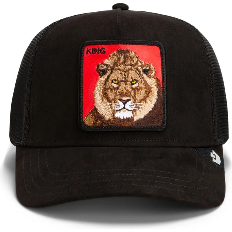 gorra-trucker-negra-y-roja-leon-re-leone-rosso-microsuede-king-the-farm-de-goorin-bros gorra-trucker-negra-y-roja-leon-re-leone-rosso-microsuede-king-the-farm-de-goorin-bros