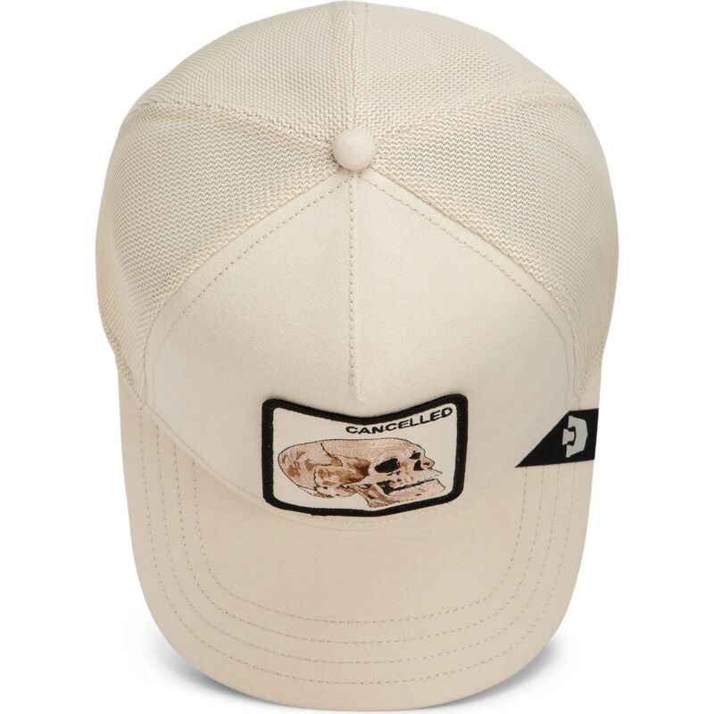 gorra-trucker-beige-calavera-suede-cancelled-skull-microsuede-the-farm-de-goorin-bros