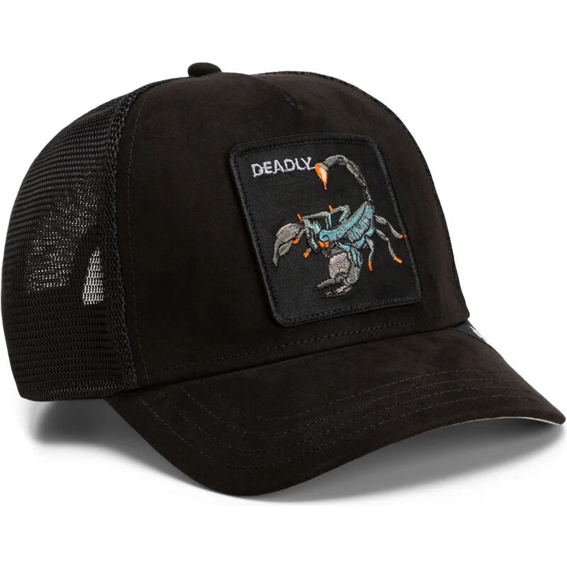 gorra-trucker-negra-escorpion-suede-scorpion-microsuede-the-farm-de-goorin-bros