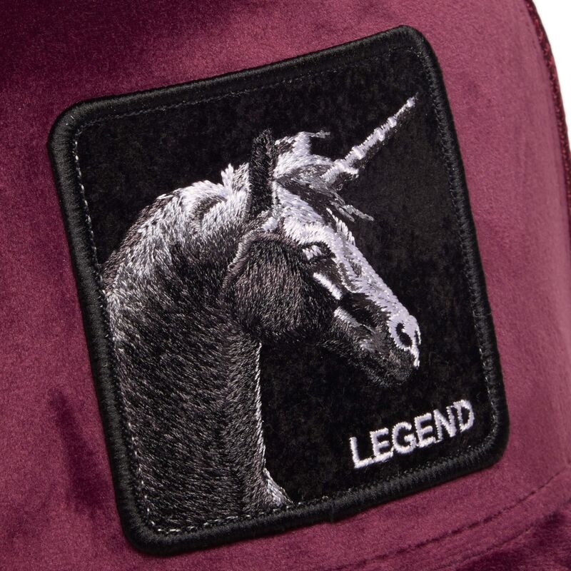 gorra-trucker-granate-unicornio-velour-legend-the-farm-de-goorin-bros