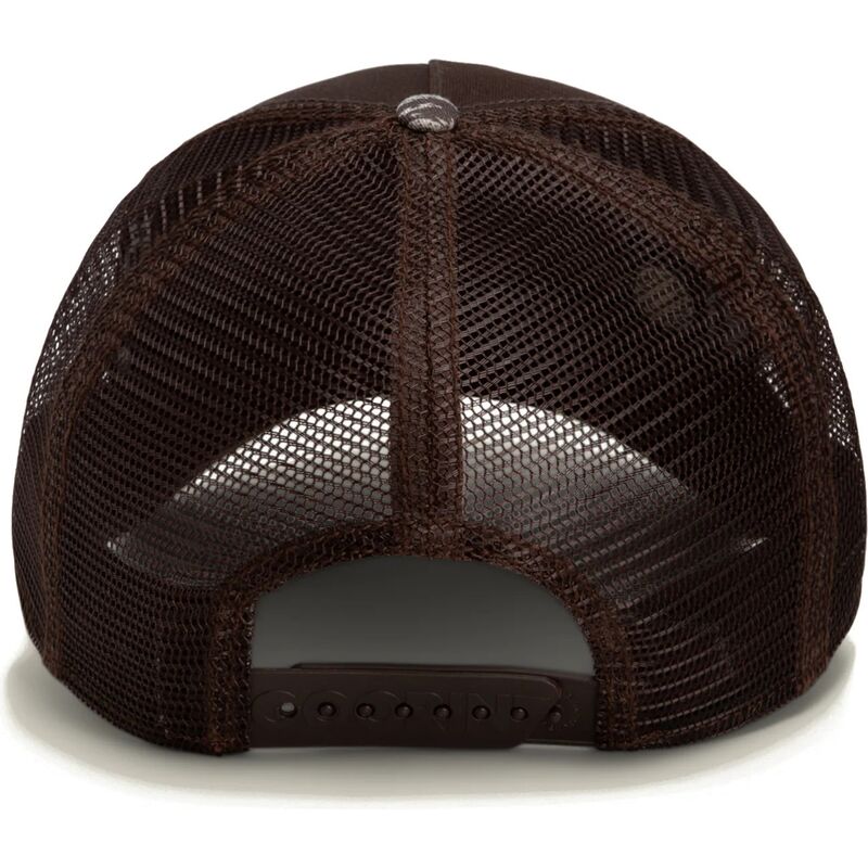 gorra-trucker-marron-y-camuflaje-perro-engraved-dog-camo-glitch-the-farm-de-goorin-bros