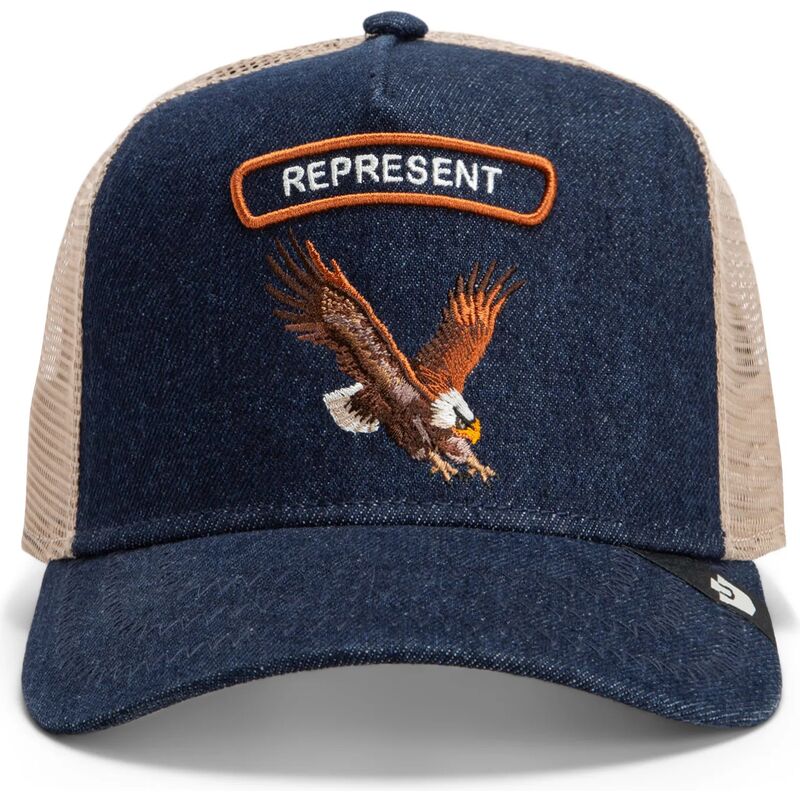 gorra-trucker-azul-marino-y-beige-aguila-represent-rocker-denim-after-dark-the-farm-de-goorin-bros gorra-trucker-azul-marino-y-beige-aguila-represent-rocker-denim-after-dark-the-farm-de-goorin-bros