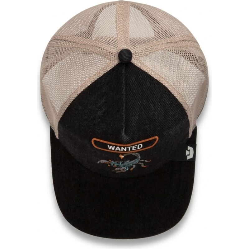 gorra-trucker-negra-y-beige-escorpion-wanted-rocker-denim-after-dark-the-farm-de-goorin-bros gorra-trucker-negra-y-beige-escorpion-wanted-rocker-denim-after-dark-the-farm-de-goorin-bros