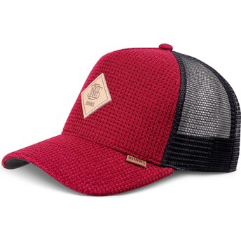 Gorra trucker roja y negra HFT Knitted Fab de Djinns