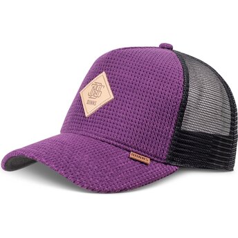 Gorra trucker violeta y negra HFT Knitted Fab de Djinns