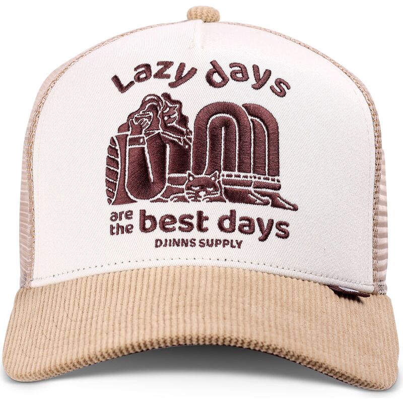 gorra-trucker-khaki-y-blanca-hft-lazy-days-de-djinns