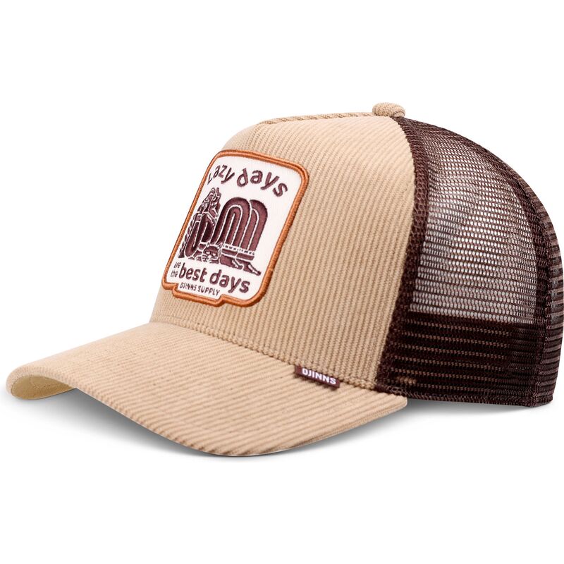 gorra-trucker-khaki-y-marron-hft-lazy-days-de-djinns