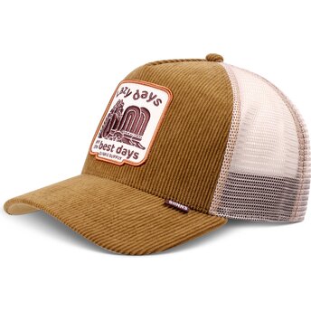 Gorra trucker marrón y khaki HFT Lazy Days de Djinns