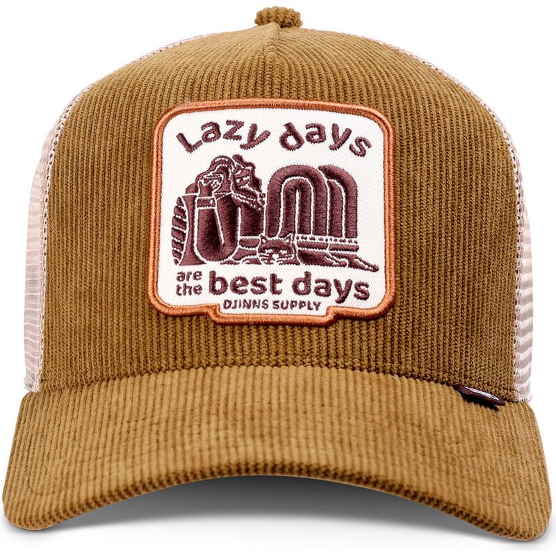 gorra-trucker-marron-y-khaki-hft-lazy-days-de-djinns