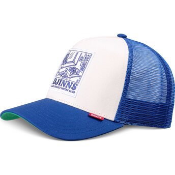 Gorra trucker blanca y azul HFT LSCC Lazy Sunday Coffee Club Record de Djinns