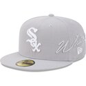 gorra-plana-gris-ajustada-59fifty-side-script-de-chicago-white-sox-mlb-de-new-era