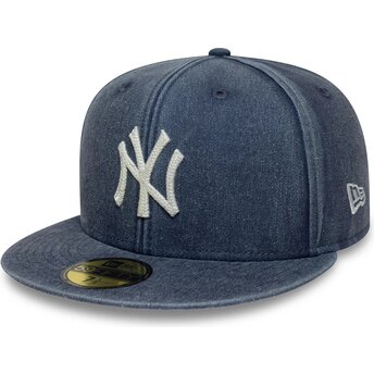 Gorra plana azul marino ajustada 59FIFTY Washed de New York Yankees MLB de New Era