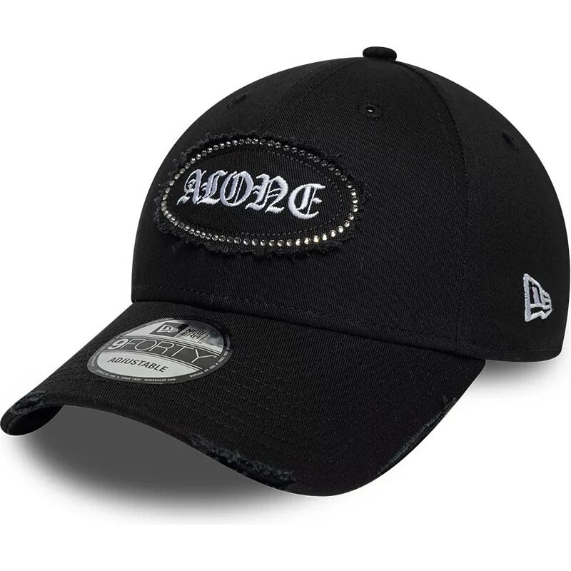 gorra-curva-negra-ajustable-9forty-gem-patch-distress-alone-de-new-era