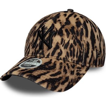 Gorra curva leopardo ajustable para mujer 9FORTY Ocelot Print de New York Yankees MLB de New Era
