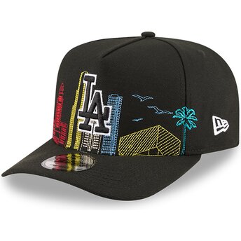 Gorra curva negra snapback 9FIFTY A Frame Precurved Skyline de Los Angeles Dodgers MLB de New Era