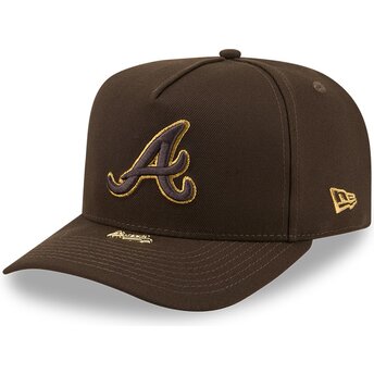 Gorra curva marrón snapback 9FIFTY A Frame Precurved Visor Pin de Atlanta Braves MLB de New Era