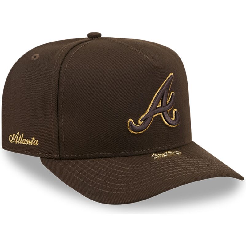 gorra-curva-marron-snapback-9fifty-a-frame-precurved-visor-pin-de-atlanta-braves-mlb-de-new-era