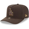 gorra-curva-marron-snapback-9fifty-a-frame-precurved-visor-pin-de-los-angeles-dodgers-mlb-de-new-era