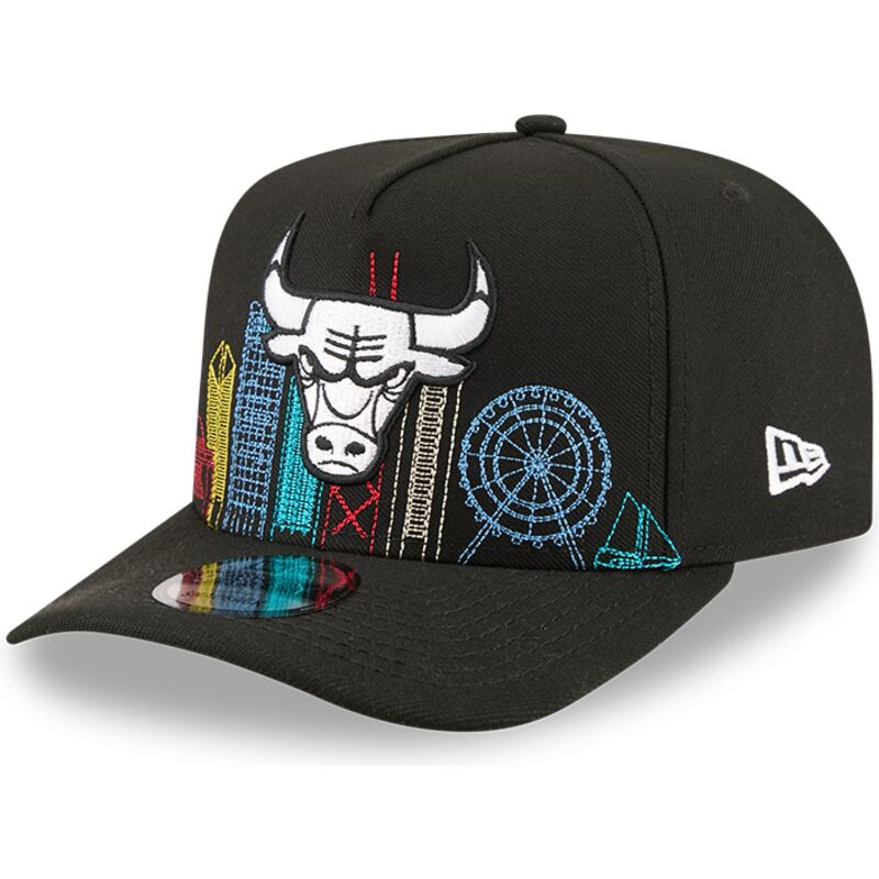 gorra-curva-negra-snapback-9fifty-a-frame-precurved-skyline-de-chicago-bulls-nba-de-new-era gorra-curva-negra-snapback-9fifty-a-frame-precurved-skyline-de-chicago-bulls-nba-de-new-era