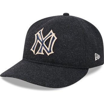 Gorra curva negra ajustable 9FIFTY Retro Crown Precurved de New York Yankees MLB de New Era