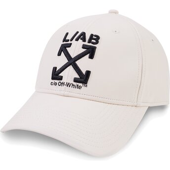 Gorra curva beige ajustable Clamp Arrows PU Leather de L/AB c/o Off-White™