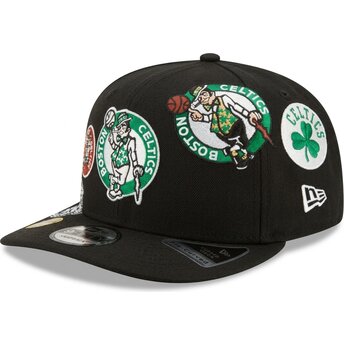 Gorra curva negra snapback 9FIFTY A Frame Precurved Multi Patch de Boston Celtics NBA de New Era