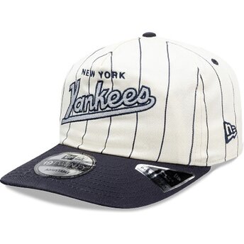 Gorra curva azul marino y blanca snapback 19TWENTY Pinstripe de New York Yankees MLB de New Era