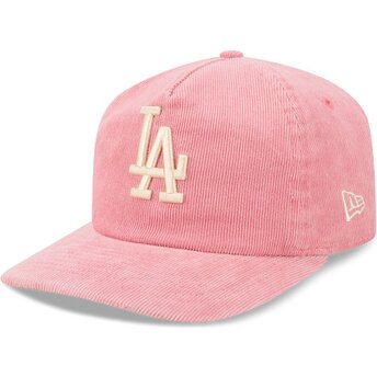 Gorra curva rosa ajustable 19TWENTY Precurved Corduroy Pastel de Los Angeles Dodgers MLB de New Era