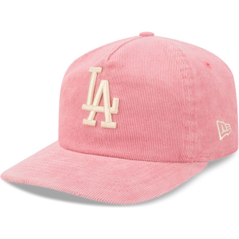 gorra-curva-rosa-ajustable-19twenty-precurved-corduroy-pastel-de-los-angeles-dodgers-mlb-de-new-era
