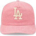 gorra-curva-rosa-ajustable-19twenty-precurved-corduroy-pastel-de-los-angeles-dodgers-mlb-de-new-era