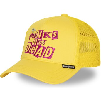 Gorra trucker amarilla Nº294 Punks Not Dead de Rock’nFreeLife