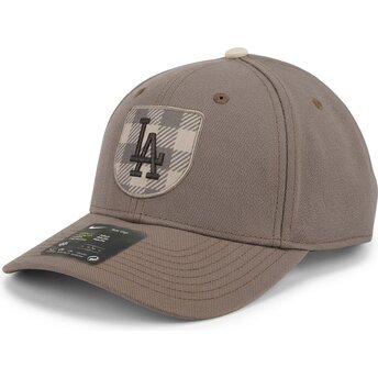 Gorra curva marrón snapback Dri-Fit Rise Structured de Los Angeles Dodgers MLB de Nike