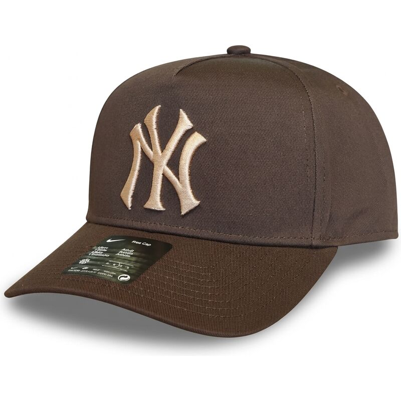 gorra-curva-marron-snapback-rise-structured-a-frame26-de-new-york-yankees-mlb-de-nike