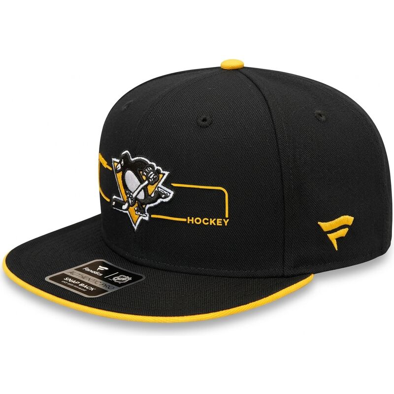 gorra-plana-negra-y-amarilla-snapback-structured-de-pittsburgh-penguins-nhl-de-fanatics
