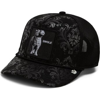 Gorra trucker negra hipopótamo Swole Gilded Beast The Farm de Goorin Bros.