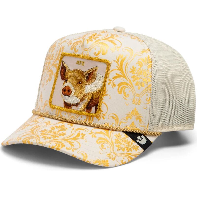 gorra-trucker-dorada-y-blanca-cerdo-ate-gilded-beast-the-farm-de-goorin-bros gorra-trucker-dorada-y-blanca-cerdo-ate-gilded-beast-the-farm-de-goorin-bros