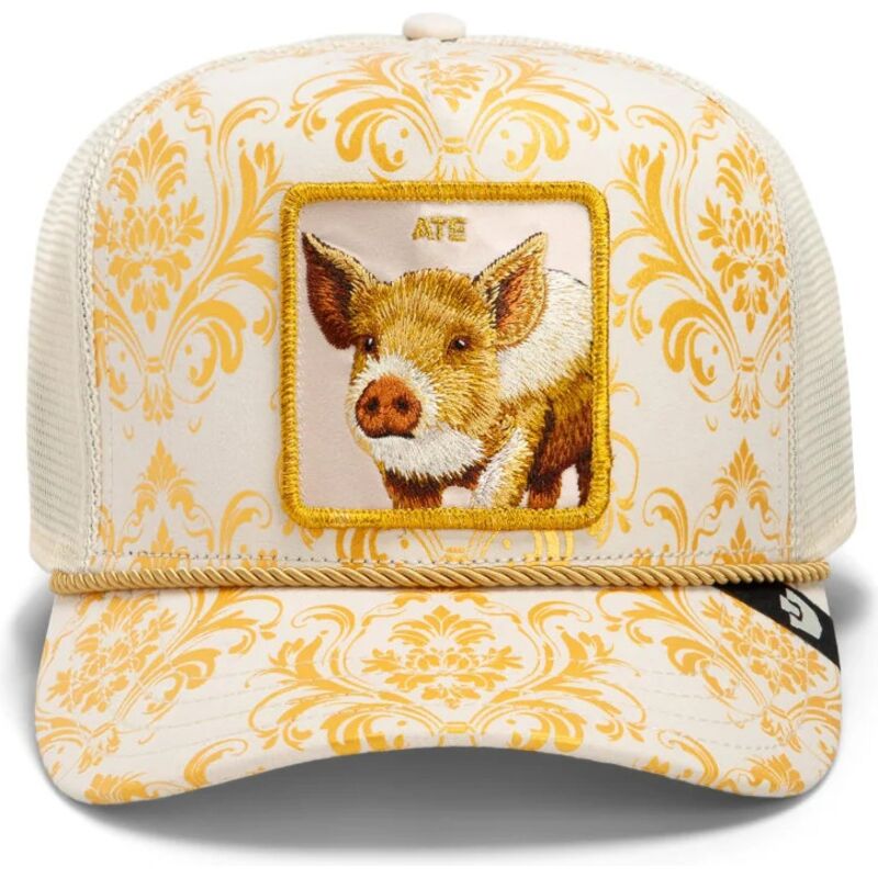 gorra-trucker-dorada-y-blanca-cerdo-ate-gilded-beast-the-farm-de-goorin-bros gorra-trucker-dorada-y-blanca-cerdo-ate-gilded-beast-the-farm-de-goorin-bros