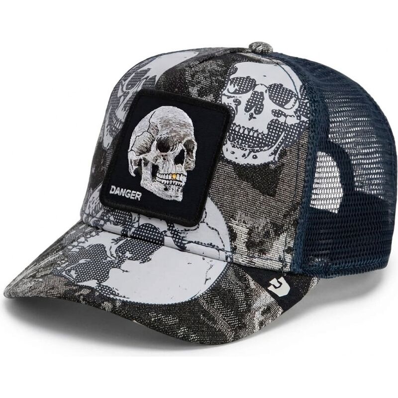 gorra-trucker-negra-y-azul-calavera-bone-head-danger-the-farm-de-goorin-bros