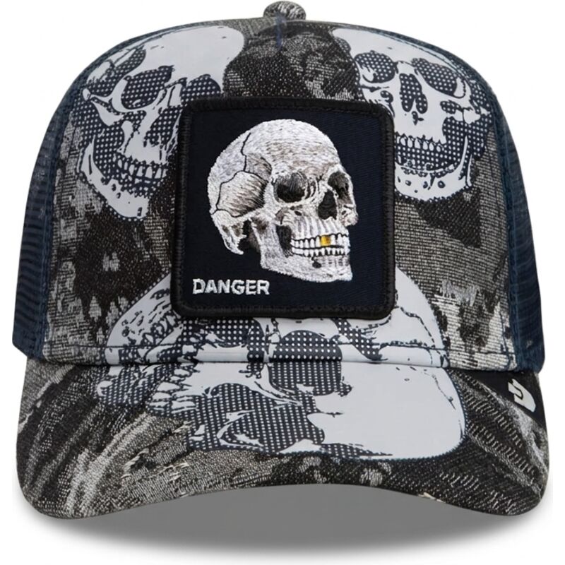 gorra-trucker-negra-y-azul-calavera-bone-head-danger-the-farm-de-goorin-bros