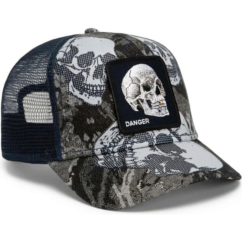 gorra-trucker-negra-y-azul-calavera-bone-head-danger-the-farm-de-goorin-bros
