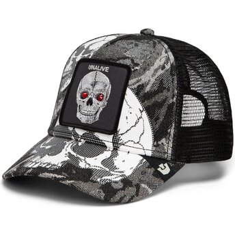 Gorra trucker negra calavera Bone Head Unalive The Farm de Goorin Bros.