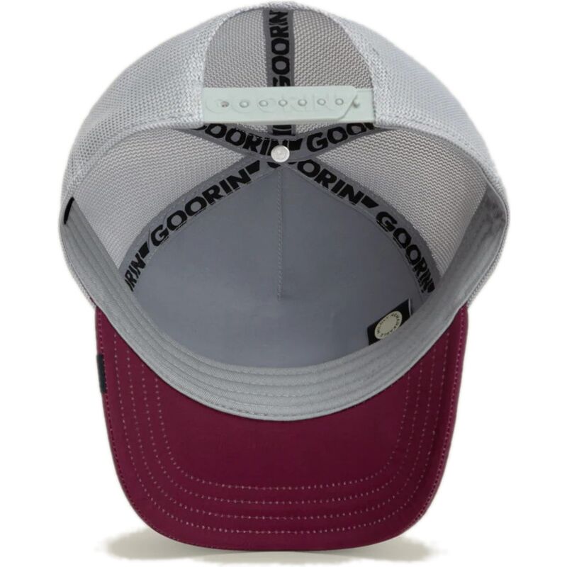gorra-trucker-granate-y-blanca-gato-oops-migration-the-farm-de-goorin-bros