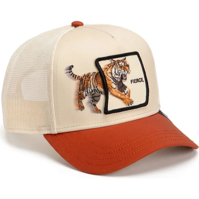 gorra-trucker-beige-y-marron-tigre-fierce-migration-the-farm-de-goorin-bros