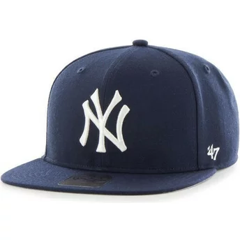 Gorra plana azul marino snapback lisa de MLB New York Yankees de 47 Brand