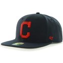 gorra-plana-azul-marino-snapback-lisa-con-logo-lateral-de-mlb-cleveland-indians-de-47-brand
