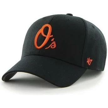Gorra visera curva negra lisa de MLB Baltimore Orioles de 47 Brand