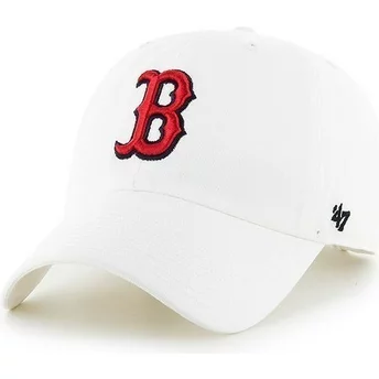 Gorra visera curva blanca con logo frontal de MLB Boston Red Sox de 47 Brand