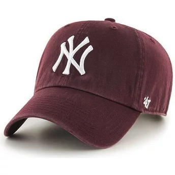 Gorra curva granate de New York Yankees MLB Clean Up de 47 Brand