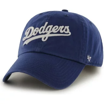 Gorra curva azul con logo de letras de Los Angeles Dodgers MLB Clean Up de 47 Brand